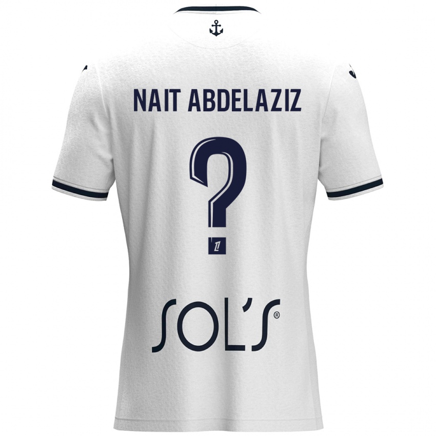 Kinder Elias Naït Abdelaziz #0 Weiß Dunkelblau Auswärtstrikot Trikot 2024/25 T-Shirt