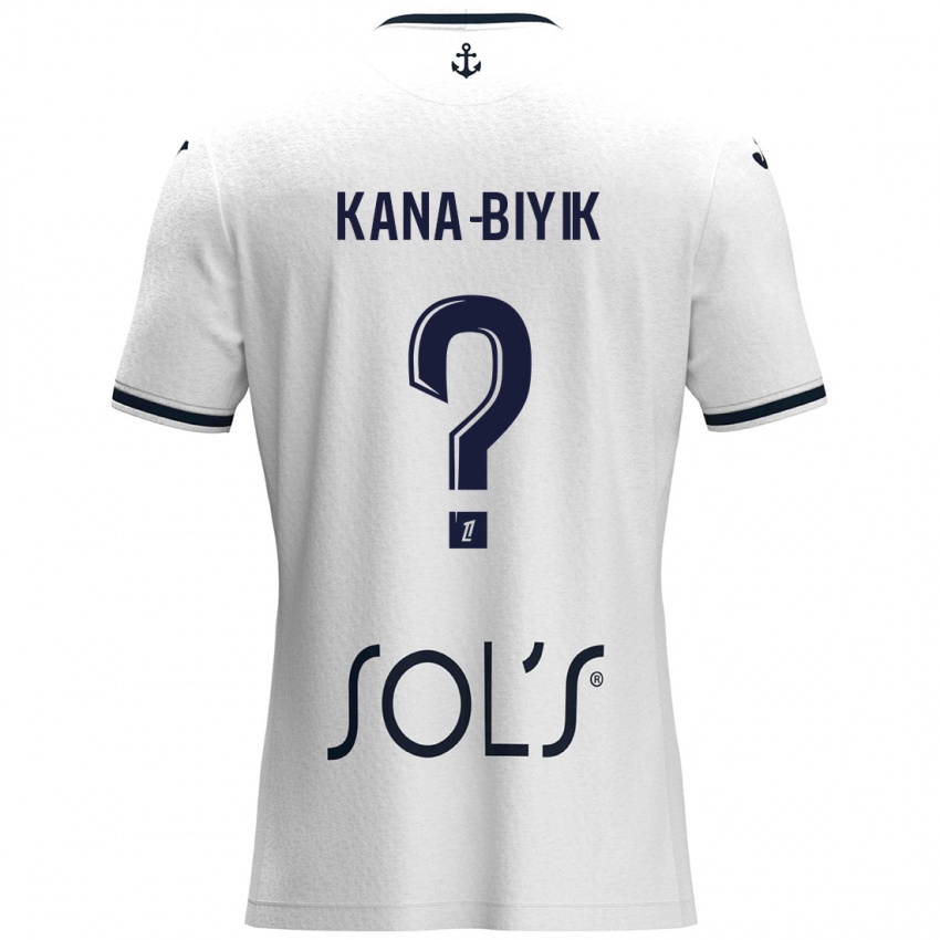 Kinder Enzo Kana-Biyik #0 Weiß Dunkelblau Auswärtstrikot Trikot 2024/25 T-Shirt