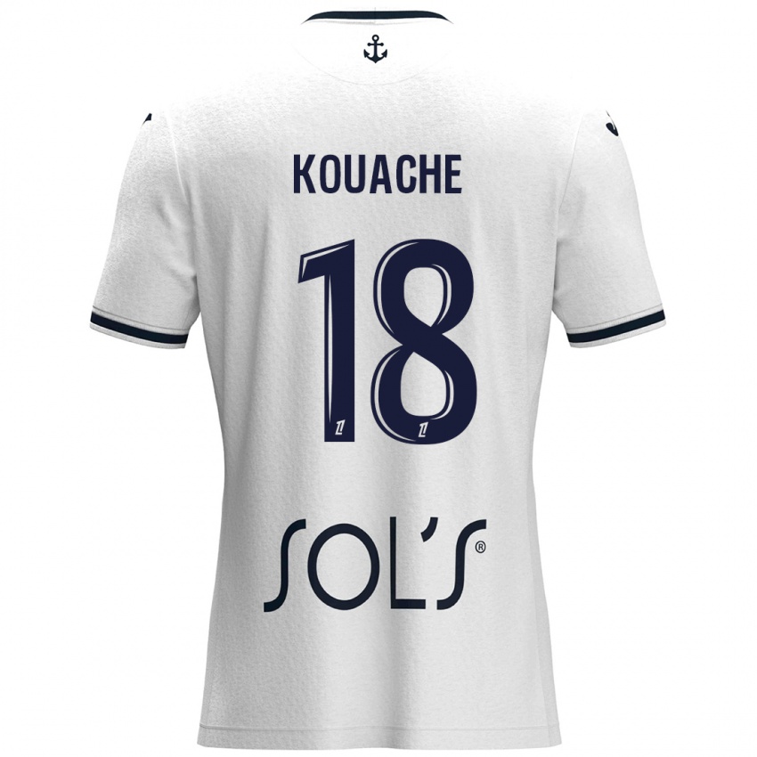 Kinder Éva Kouache #18 Weiß Dunkelblau Auswärtstrikot Trikot 2024/25 T-Shirt