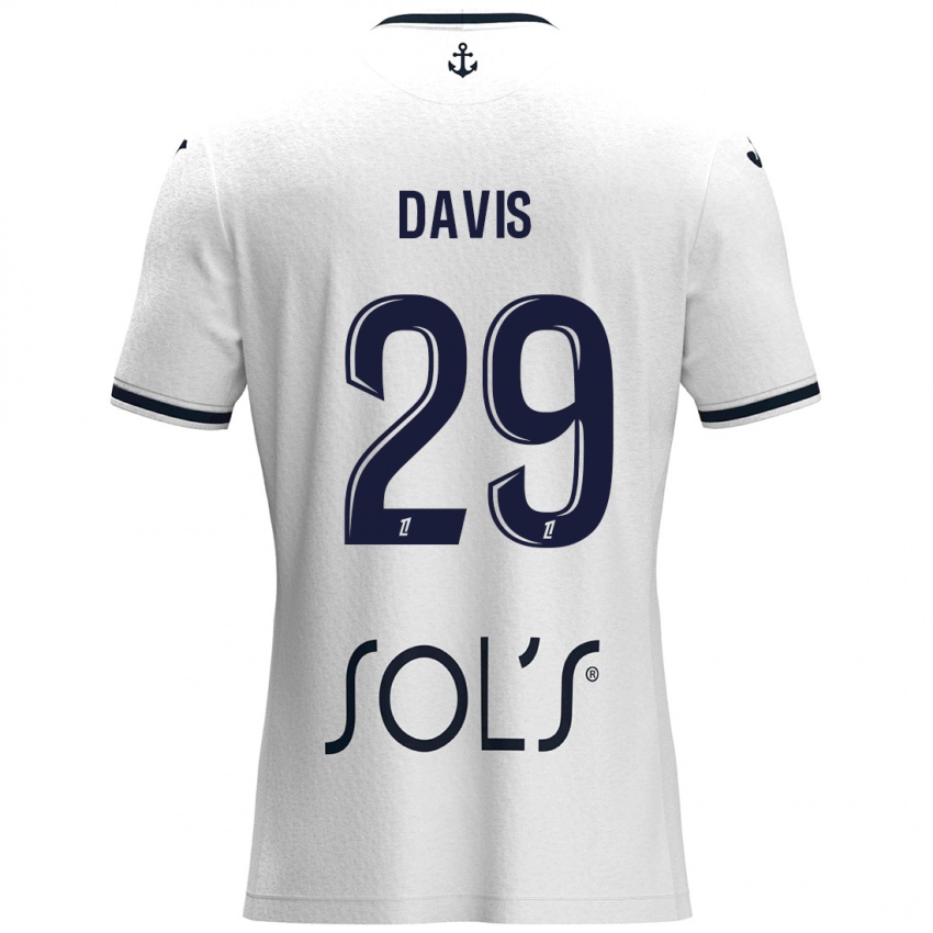 Kinder Deja Davis #29 Weiß Dunkelblau Auswärtstrikot Trikot 2024/25 T-Shirt