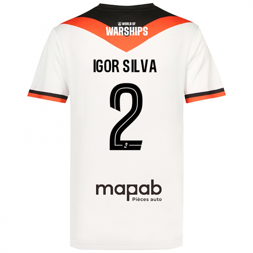 Kinder Igor Silva #2 Weiß Auswärtstrikot Trikot 2024/25 T-Shirt