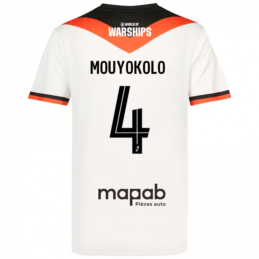 Kinder Loris Mouyokolo #4 Weiß Auswärtstrikot Trikot 2024/25 T-Shirt