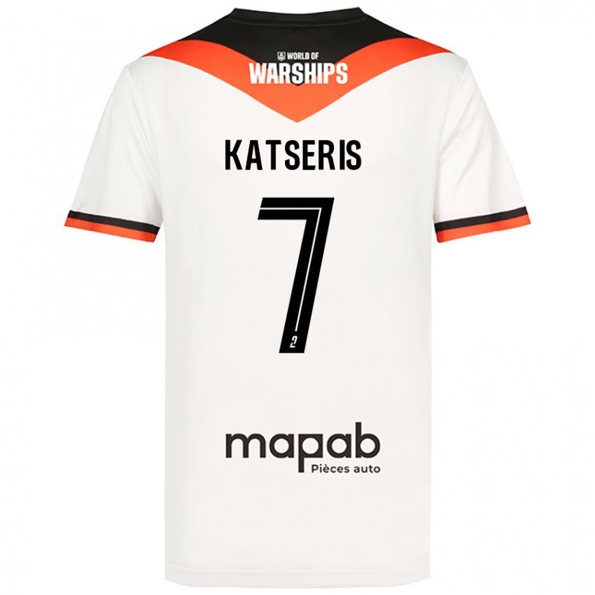 Kinder Panos Katseris #7 Weiß Auswärtstrikot Trikot 2024/25 T-Shirt