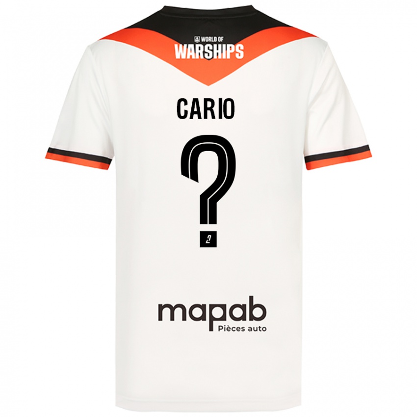 Kinder Anthony Cario #0 Weiß Auswärtstrikot Trikot 2024/25 T-Shirt