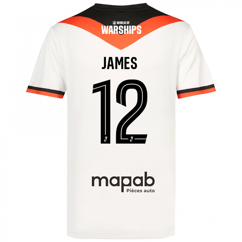 Kinder Isaac James #12 Weiß Auswärtstrikot Trikot 2024/25 T-Shirt