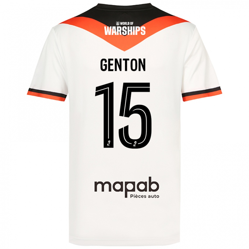 Kinder Enzo Genton #15 Weiß Auswärtstrikot Trikot 2024/25 T-Shirt