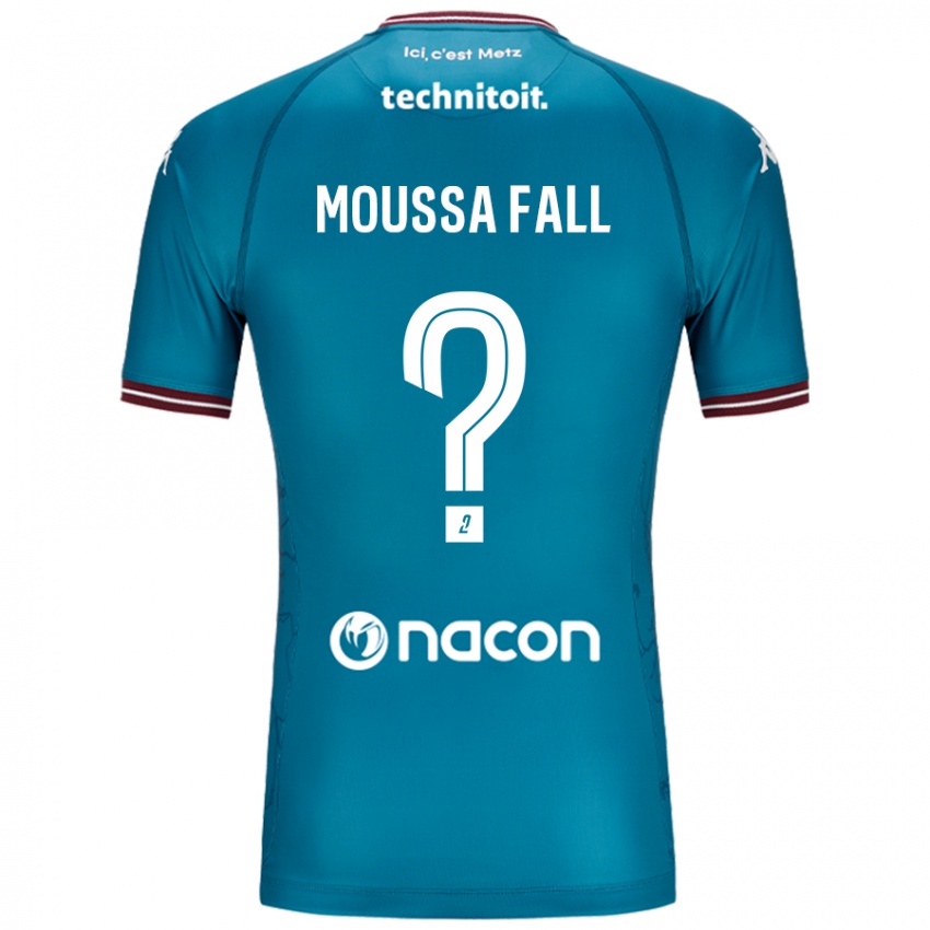 Kinder Pape Moussa Fall #0 Blau Petrol Auswärtstrikot Trikot 2024/25 T-Shirt