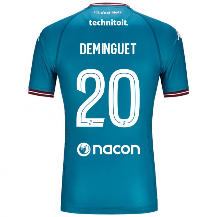 Kinder Jessy Deminguet #20 Blau Petrol Auswärtstrikot Trikot 2024/25 T-Shirt