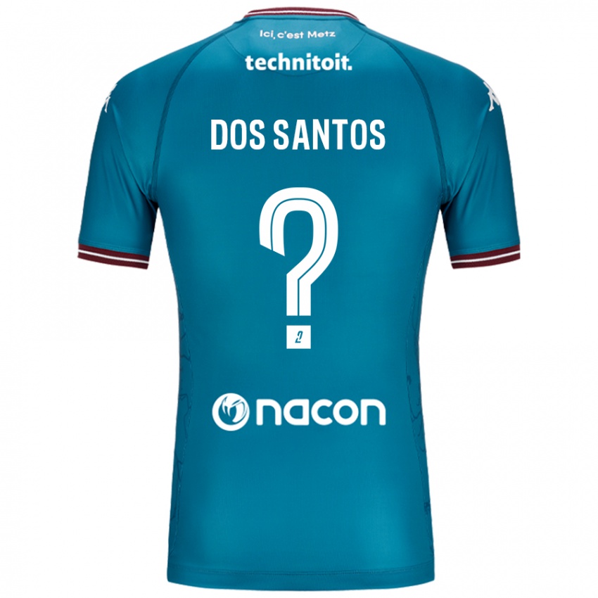 Kinder Tahirys Dos Santos #0 Blau Petrol Auswärtstrikot Trikot 2024/25 T-Shirt