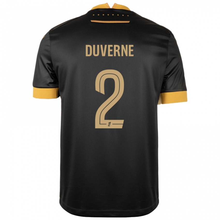 Kinder Jean-Kévin Duverne #2 Schwarz Braun Auswärtstrikot Trikot 2024/25 T-Shirt