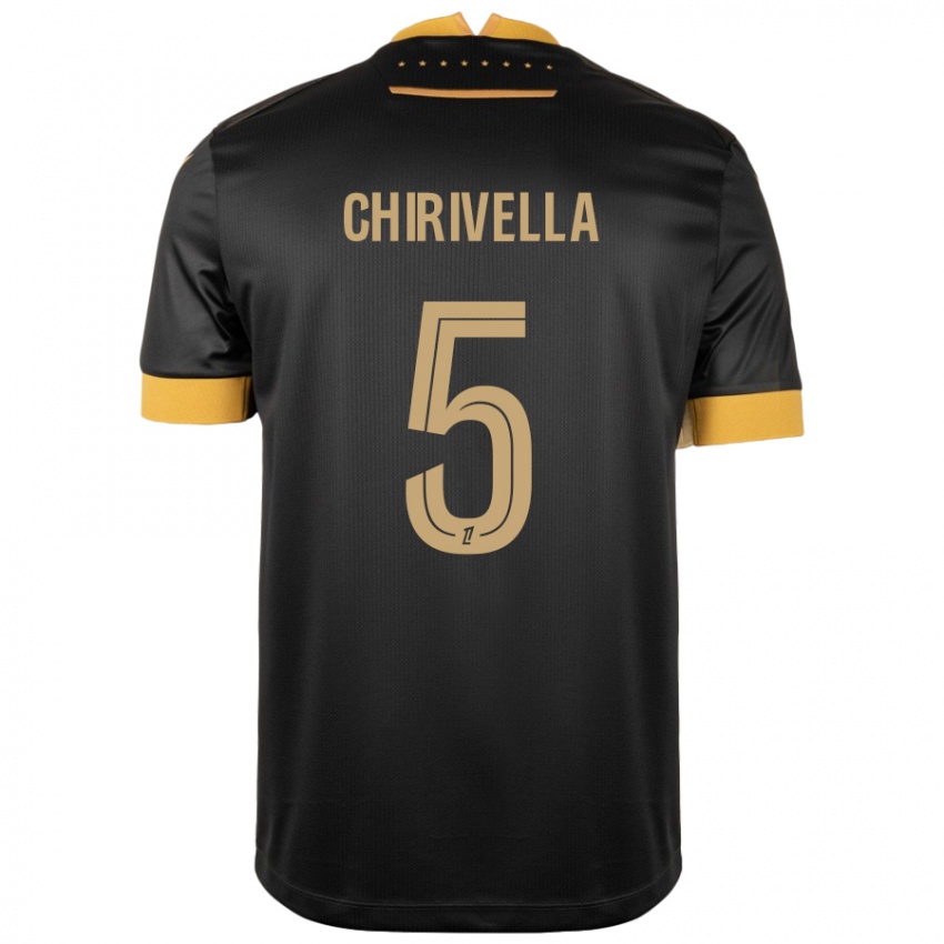 Kinder Pedro Chirivella #5 Schwarz Braun Auswärtstrikot Trikot 2024/25 T-Shirt