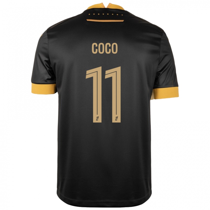 Kinder Marcus Coco #11 Schwarz Braun Auswärtstrikot Trikot 2024/25 T-Shirt