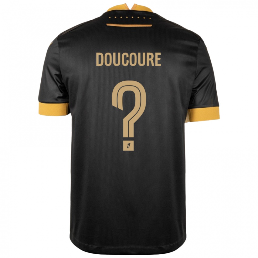 Kinder Sekou Doucoure #0 Schwarz Braun Auswärtstrikot Trikot 2024/25 T-Shirt