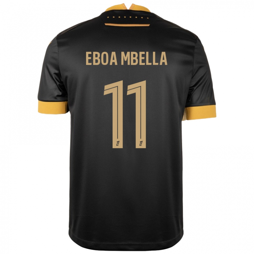 Kinder Eden Eboa Mbella #11 Schwarz Braun Auswärtstrikot Trikot 2024/25 T-Shirt