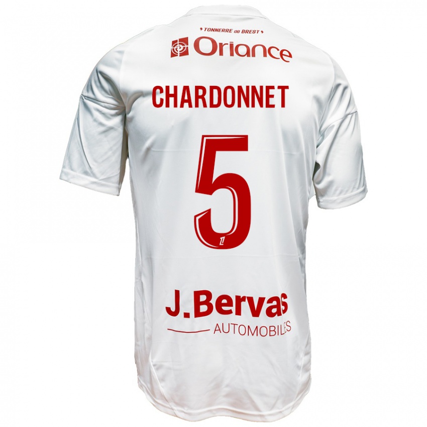 Kinder Brendan Chardonnet #5 Weiß Rot Auswärtstrikot Trikot 2024/25 T-Shirt