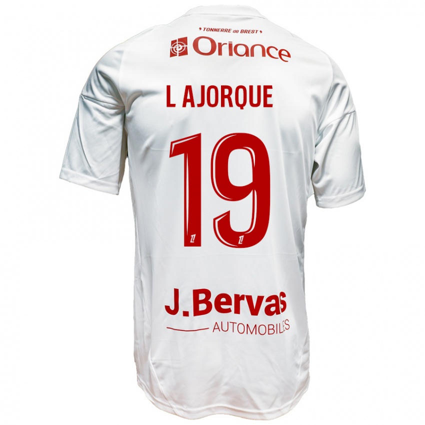 Kinder Ludovic Ajorque #19 Weiß Rot Auswärtstrikot Trikot 2024/25 T-Shirt