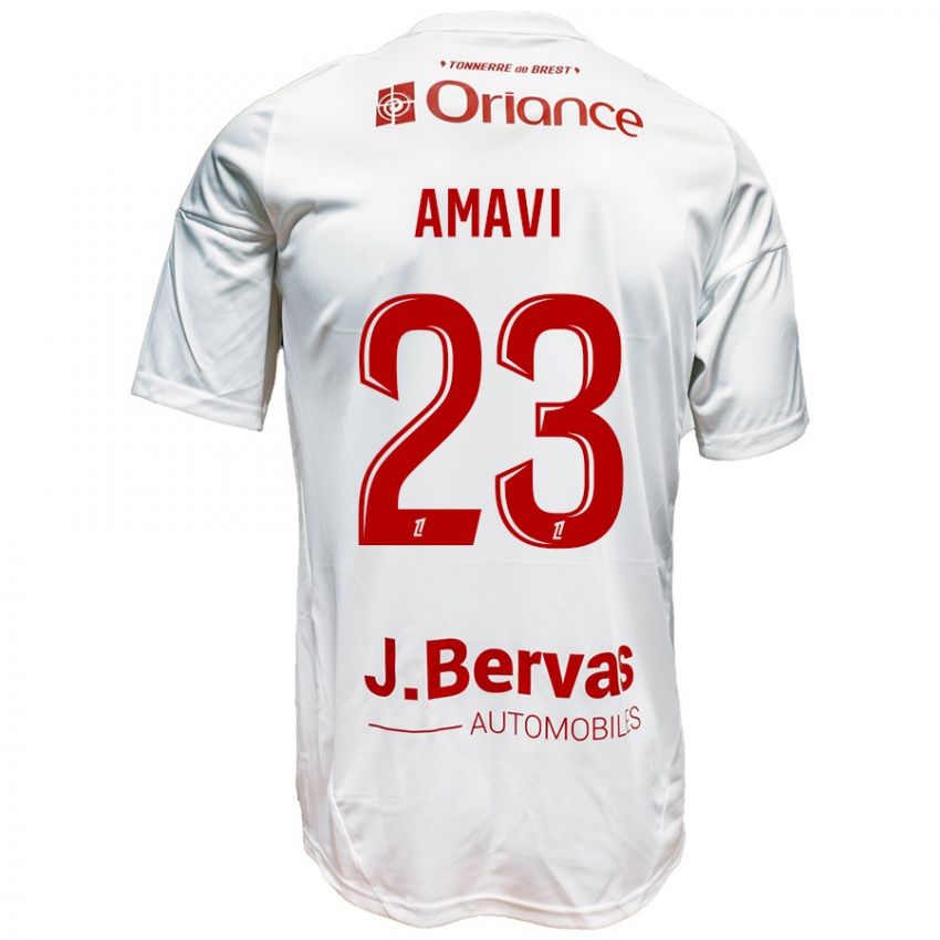 Kinder Jordan Amavi #23 Weiß Rot Auswärtstrikot Trikot 2024/25 T-Shirt