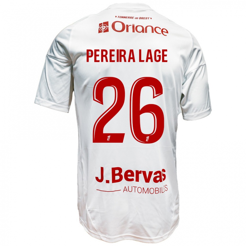 Kinder Mathias Pereira Lage #26 Weiß Rot Auswärtstrikot Trikot 2024/25 T-Shirt