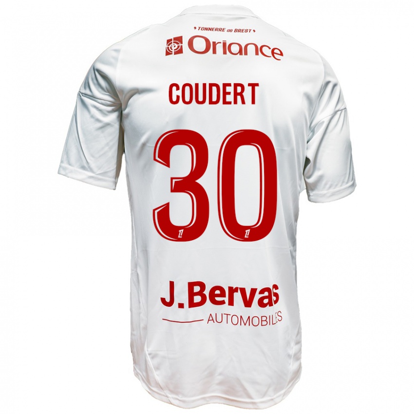 Kinder Grégoire Coudert #30 Weiß Rot Auswärtstrikot Trikot 2024/25 T-Shirt