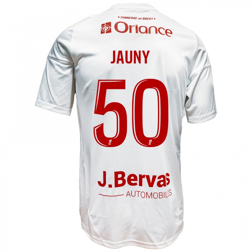 Kinder Noah Jauny #50 Weiß Rot Auswärtstrikot Trikot 2024/25 T-Shirt