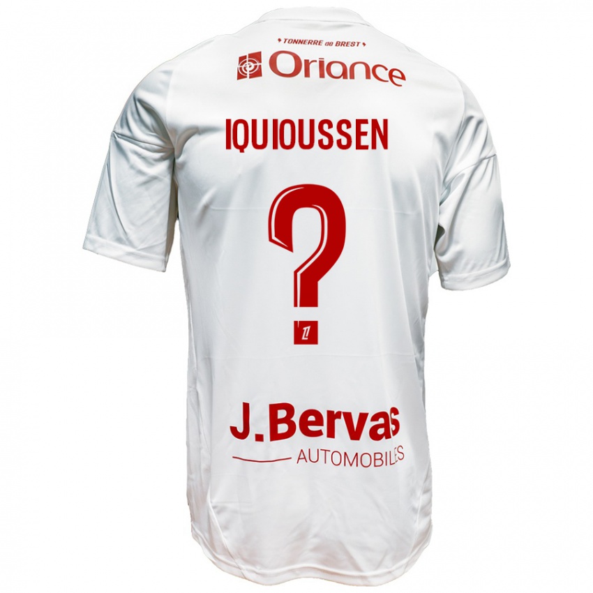 Kinder Adam Iquioussen #0 Weiß Rot Auswärtstrikot Trikot 2024/25 T-Shirt