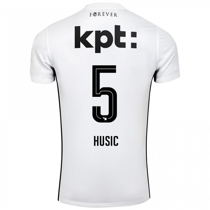 Kinder Anel Husic #5 Weiß Schwarz Auswärtstrikot Trikot 2024/25 T-Shirt