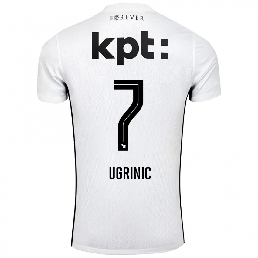 Kinder Filip Ugrinic #7 Weiß Schwarz Auswärtstrikot Trikot 2024/25 T-Shirt