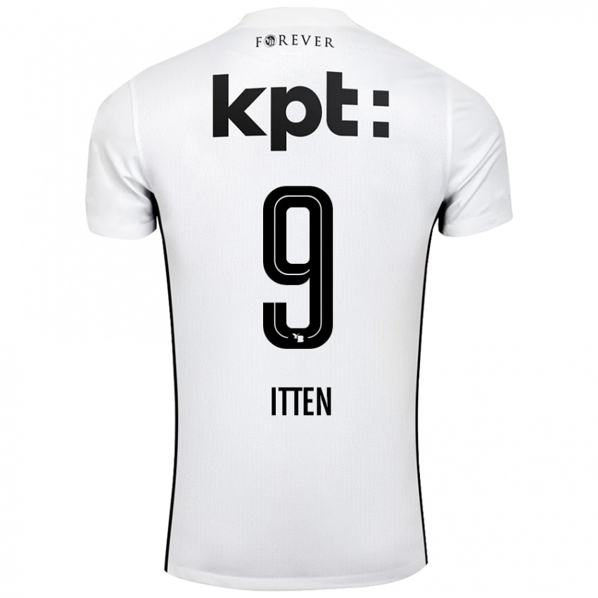 Kinder Cedric Itten #9 Weiß Schwarz Auswärtstrikot Trikot 2024/25 T-Shirt