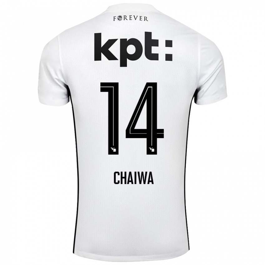 Kinder Miguel Chaiwa #14 Weiß Schwarz Auswärtstrikot Trikot 2024/25 T-Shirt