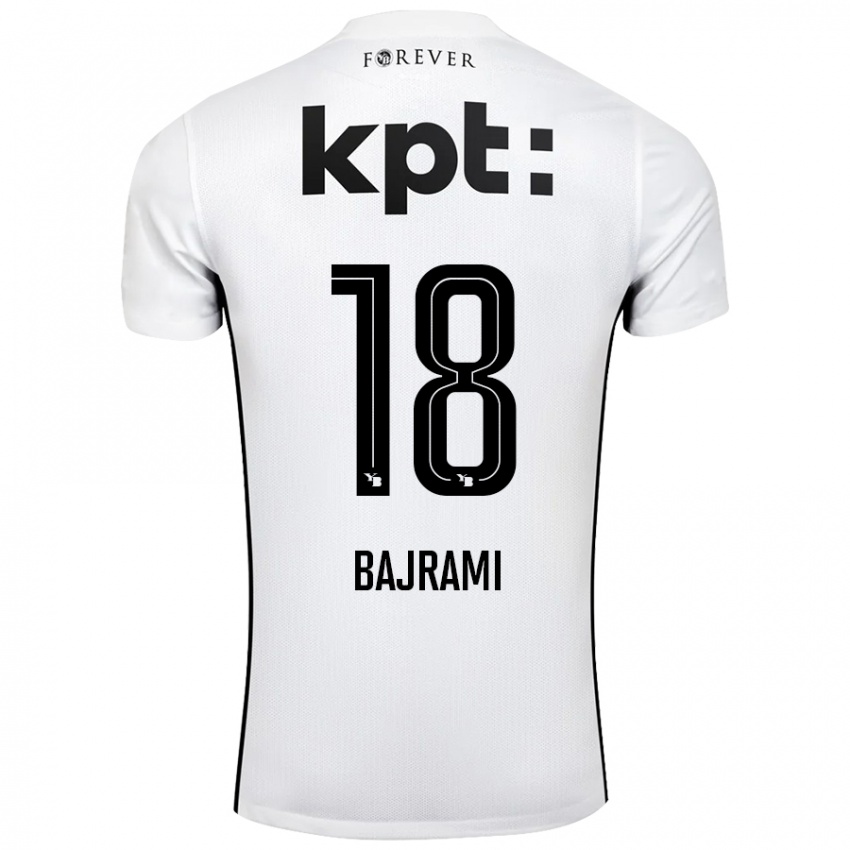 Kinder Ardian Bajrami #18 Weiß Schwarz Auswärtstrikot Trikot 2024/25 T-Shirt