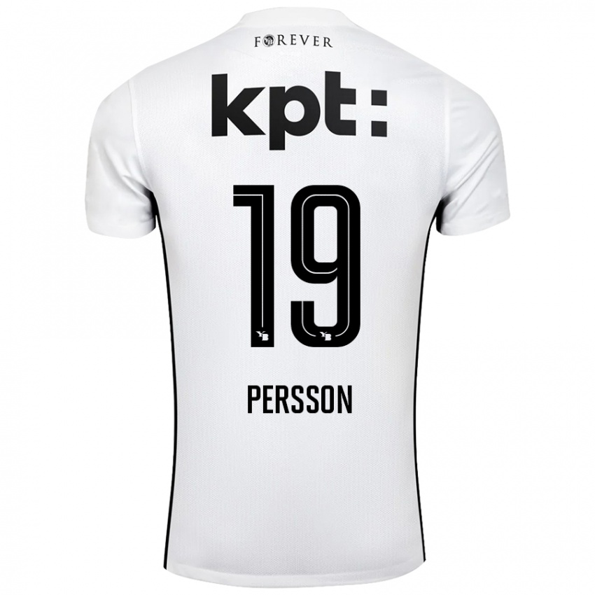 Kinder Noah Persson #19 Weiß Schwarz Auswärtstrikot Trikot 2024/25 T-Shirt