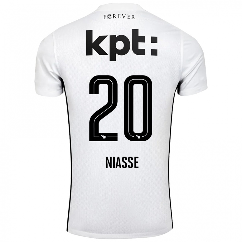 Kinder Cheikh Niasse #20 Weiß Schwarz Auswärtstrikot Trikot 2024/25 T-Shirt