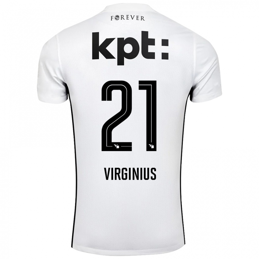 Kinder Alan Virginius #21 Weiß Schwarz Auswärtstrikot Trikot 2024/25 T-Shirt