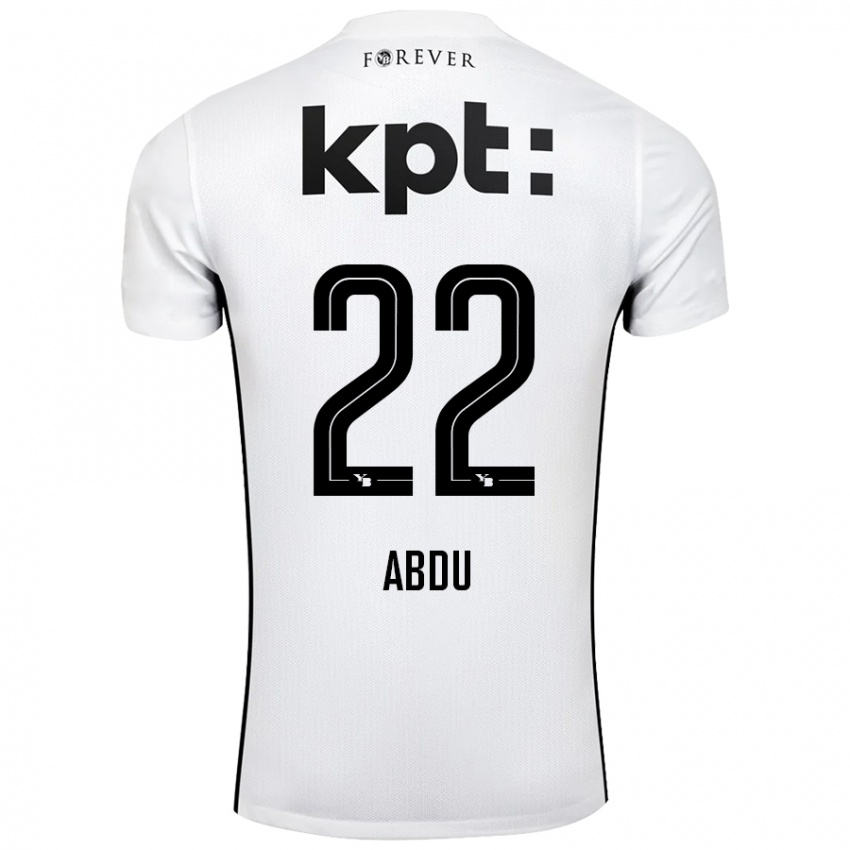 Kinder Abdu Conté #22 Weiß Schwarz Auswärtstrikot Trikot 2024/25 T-Shirt