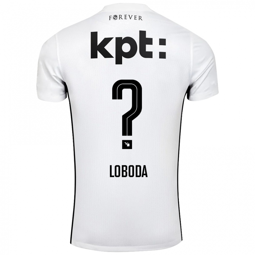 Kinder Vincent Loboda #0 Weiß Schwarz Auswärtstrikot Trikot 2024/25 T-Shirt