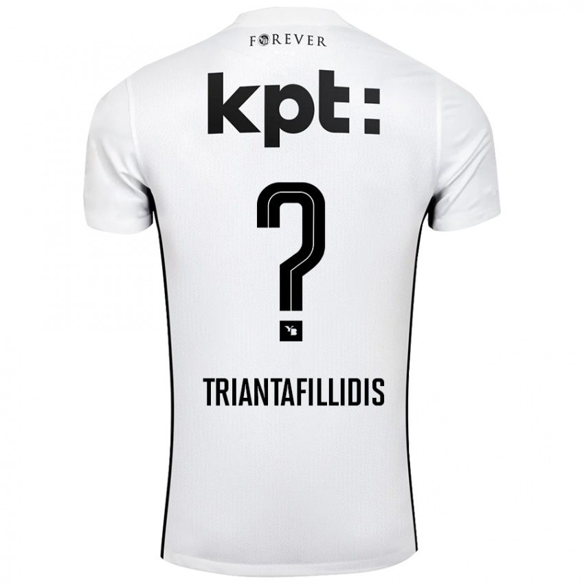 Kinder Nevin Triantafillidis #0 Weiß Schwarz Auswärtstrikot Trikot 2024/25 T-Shirt