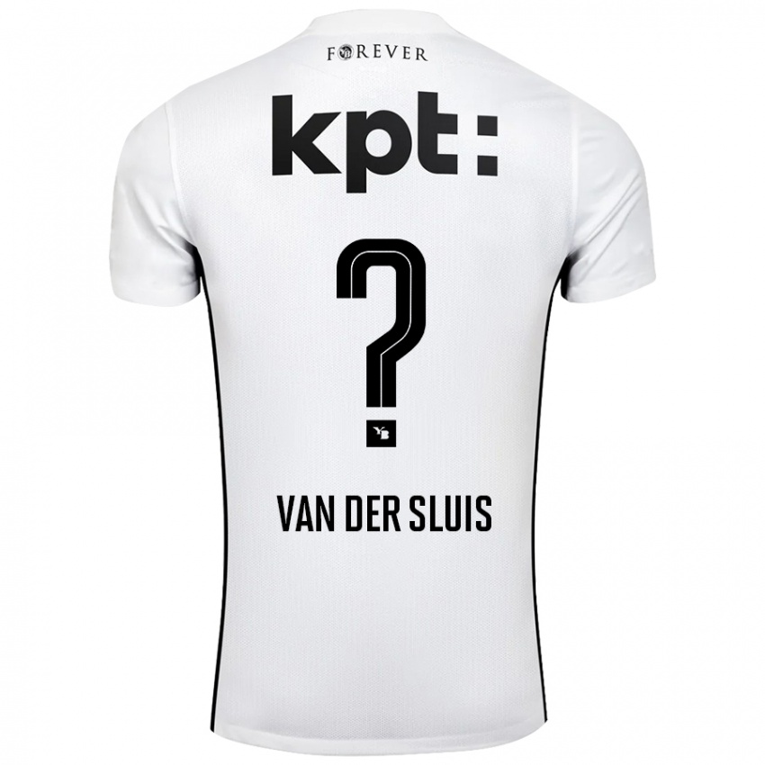 Kinder Gennaro Van Der Sluis #0 Weiß Schwarz Auswärtstrikot Trikot 2024/25 T-Shirt