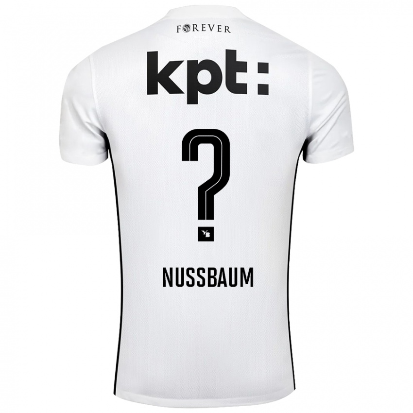 Kinder Ramon Nussbaum #0 Weiß Schwarz Auswärtstrikot Trikot 2024/25 T-Shirt