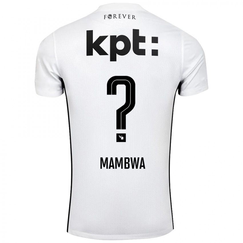 Kinder Olivier Mambwa #0 Weiß Schwarz Auswärtstrikot Trikot 2024/25 T-Shirt