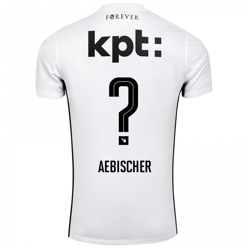 Kinder Nico Aebischer #0 Weiß Schwarz Auswärtstrikot Trikot 2024/25 T-Shirt