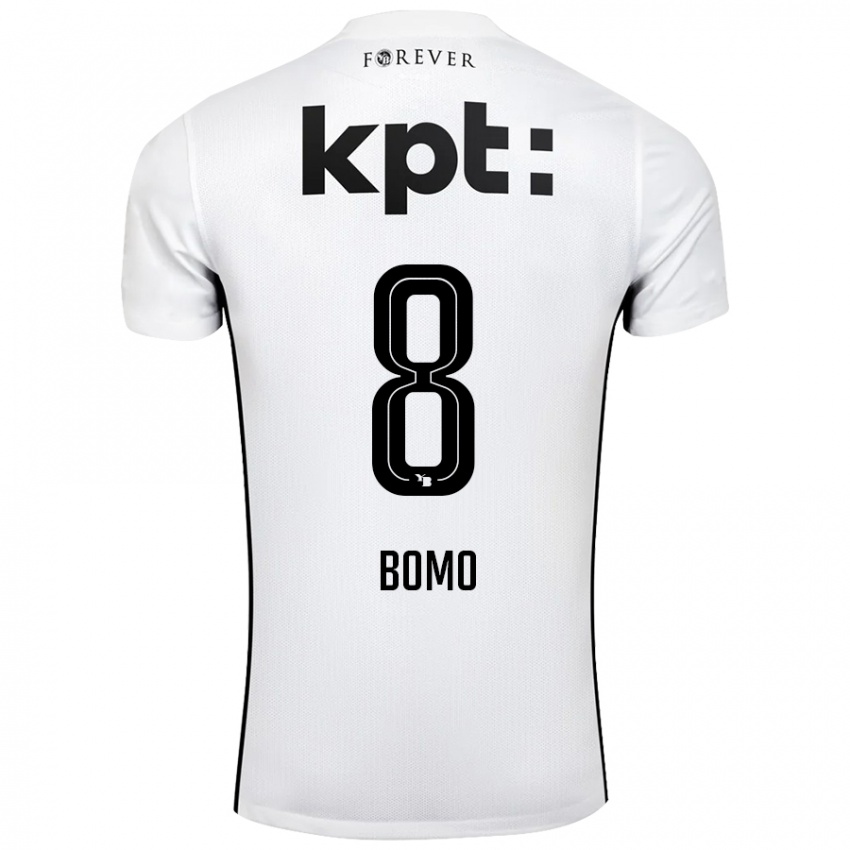 Kinder Jacques Bomo #8 Weiß Schwarz Auswärtstrikot Trikot 2024/25 T-Shirt