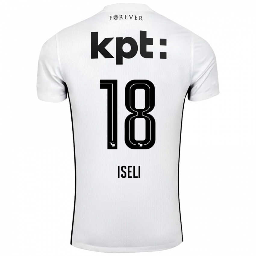 Kinder Marco Iseli #18 Weiß Schwarz Auswärtstrikot Trikot 2024/25 T-Shirt