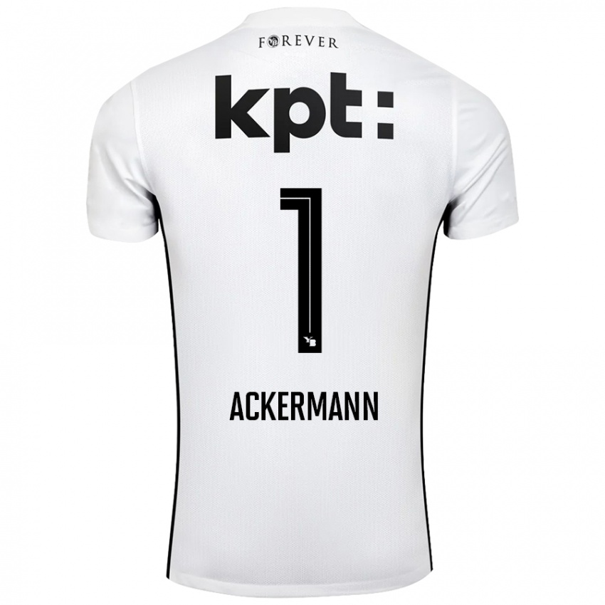 Kinder Jara Ackermann #1 Weiß Schwarz Auswärtstrikot Trikot 2024/25 T-Shirt