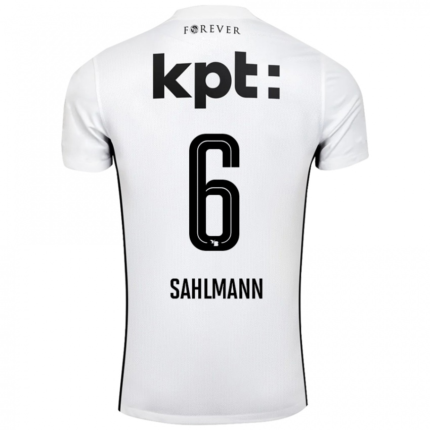 Kinder Henrike Sahlmann #6 Weiß Schwarz Auswärtstrikot Trikot 2024/25 T-Shirt