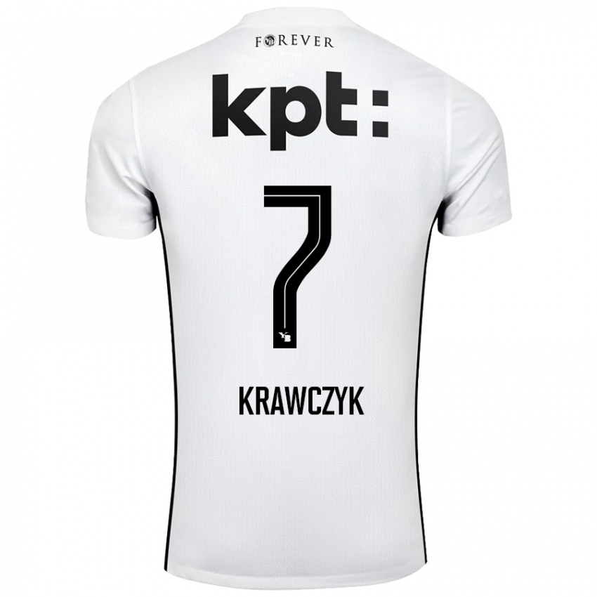 Kinder Caroline Krawczyk #7 Weiß Schwarz Auswärtstrikot Trikot 2024/25 T-Shirt