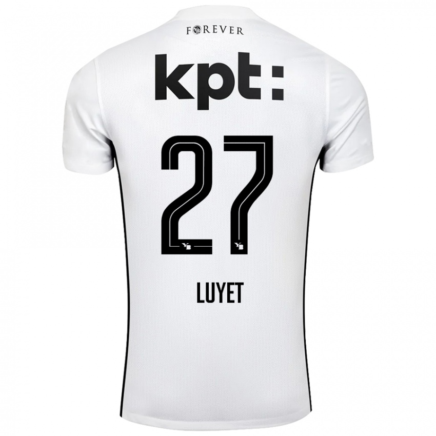 Kinder Naomi Luyet #27 Weiß Schwarz Auswärtstrikot Trikot 2024/25 T-Shirt