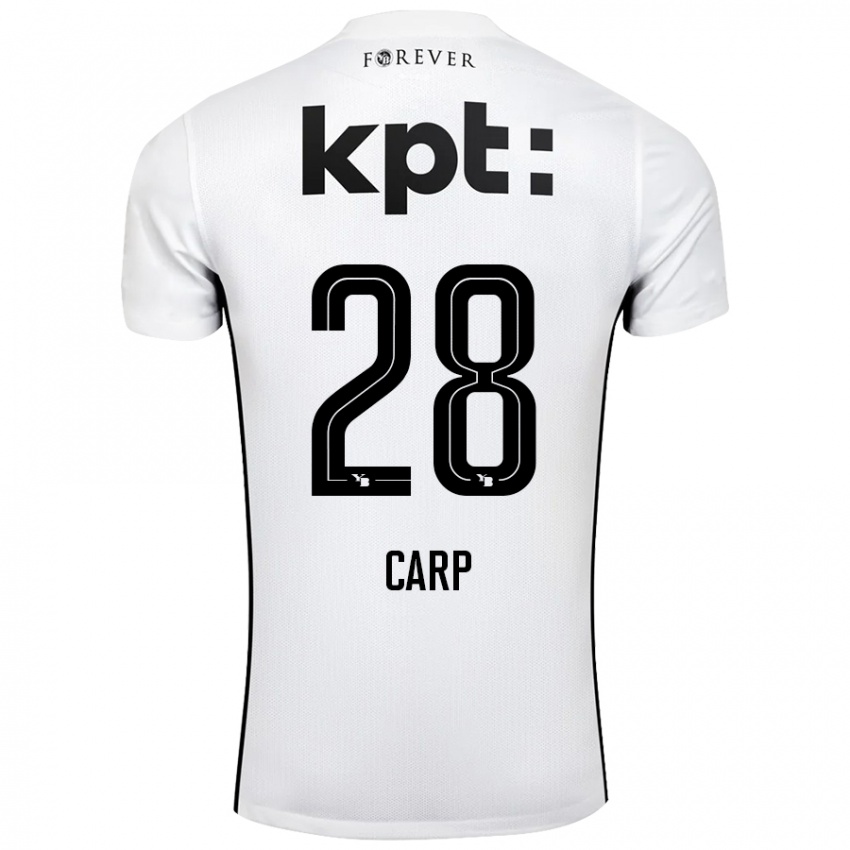 Kinder Cristina Carp #28 Weiß Schwarz Auswärtstrikot Trikot 2024/25 T-Shirt