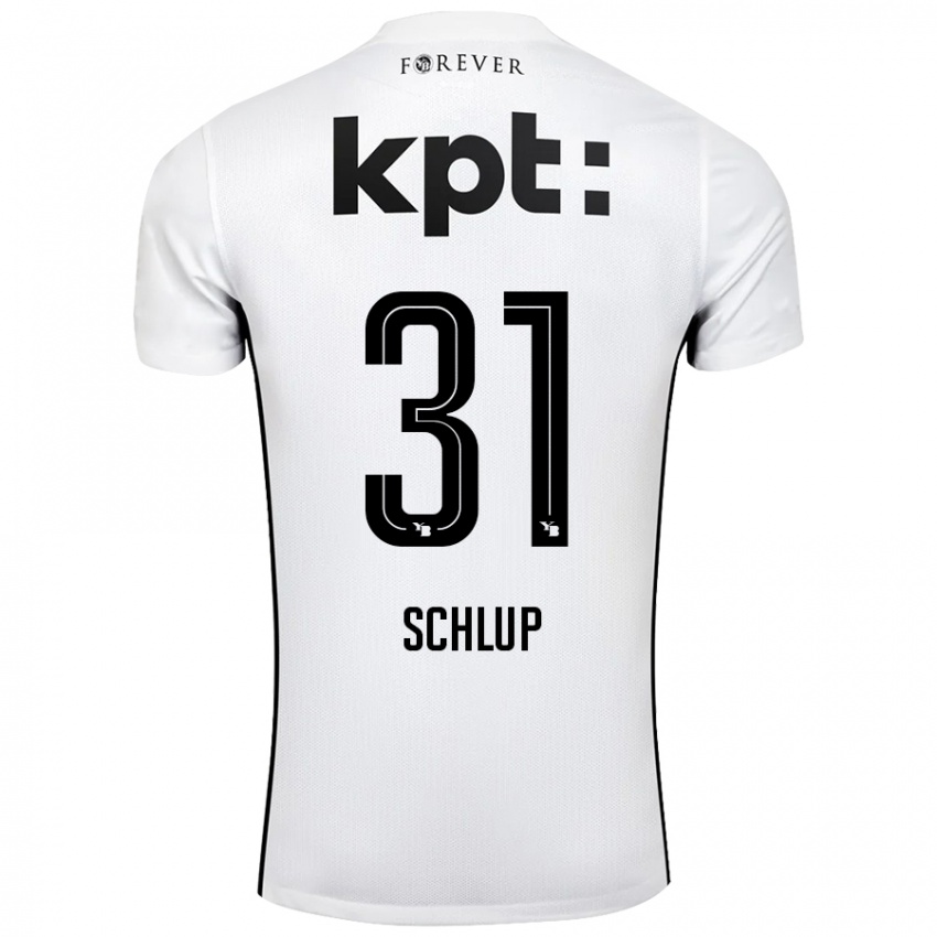 Kinder Giulia Schlup #31 Weiß Schwarz Auswärtstrikot Trikot 2024/25 T-Shirt