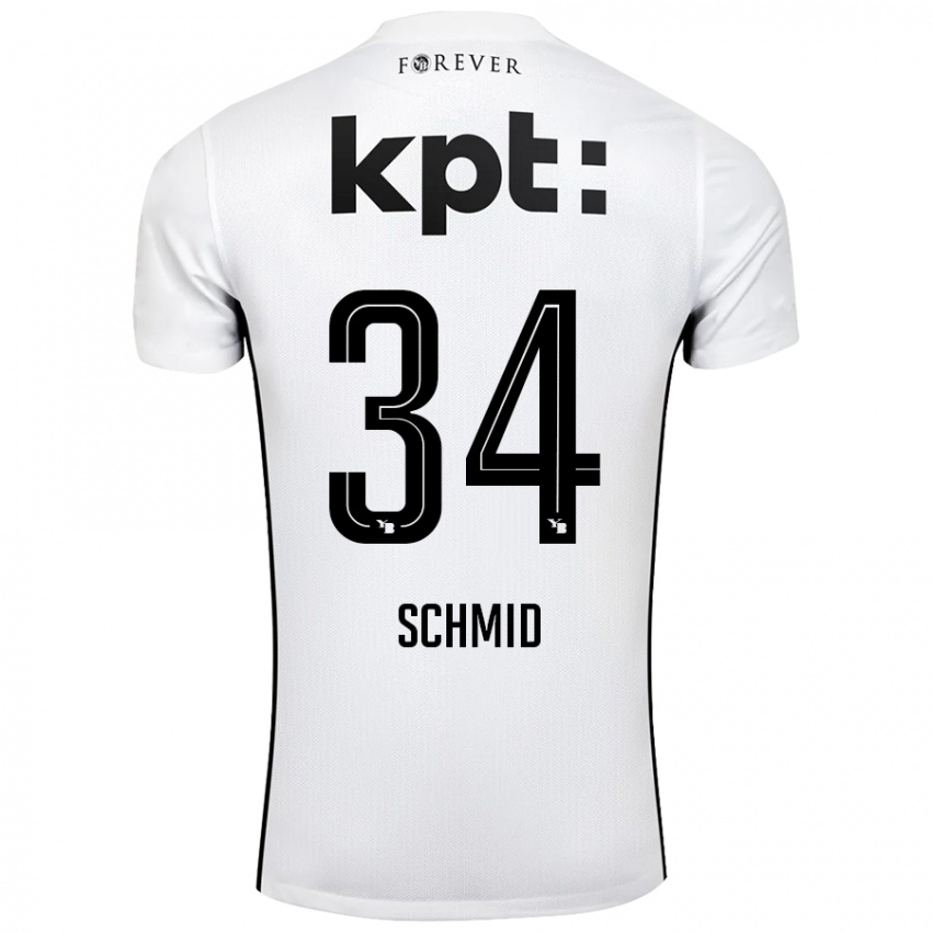 Kinder Céline Schmid #34 Weiß Schwarz Auswärtstrikot Trikot 2024/25 T-Shirt