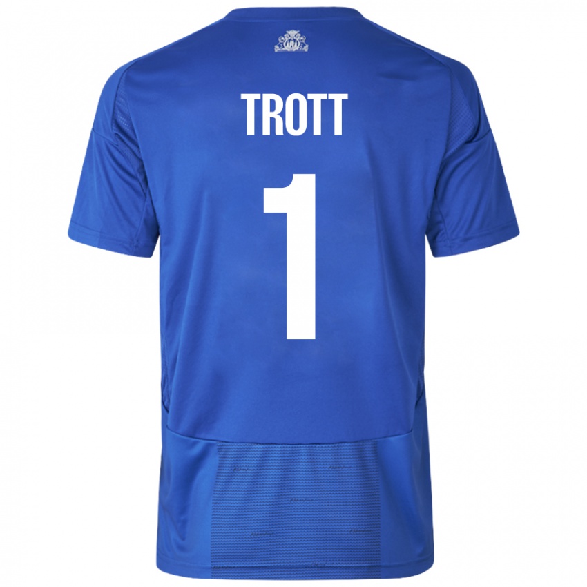 Kinder Nathan Trott #1 Weiß Blau Auswärtstrikot Trikot 2024/25 T-Shirt